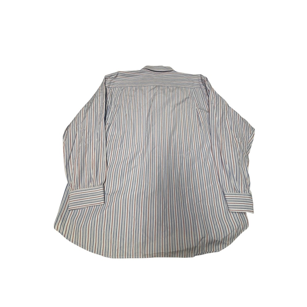 Brioni Mens XL Striped Button Down Shirt Blue Red White Cotton Made in Italy - Picture 6 of 10